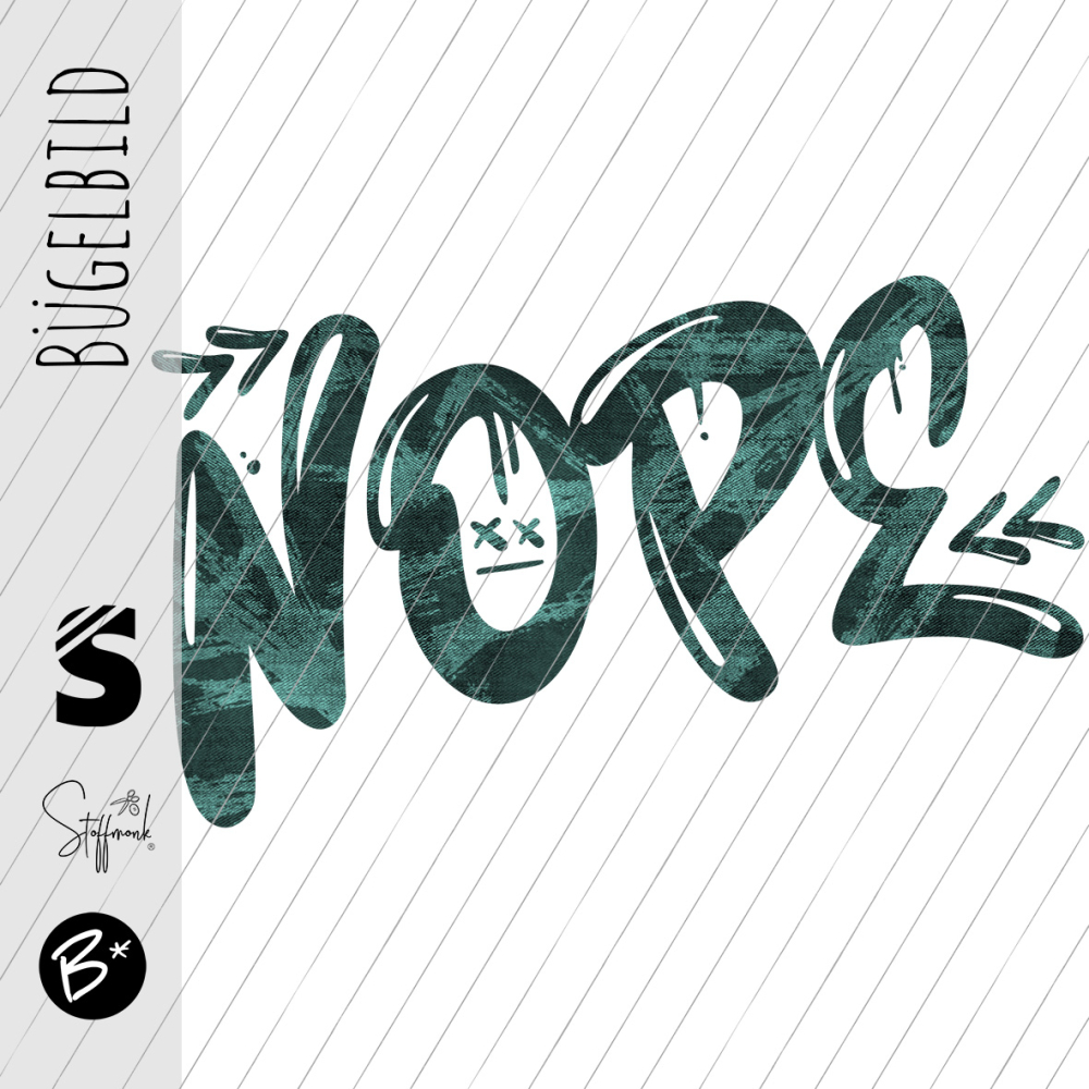 Bügelbild - " Nope " Strokes #emerald