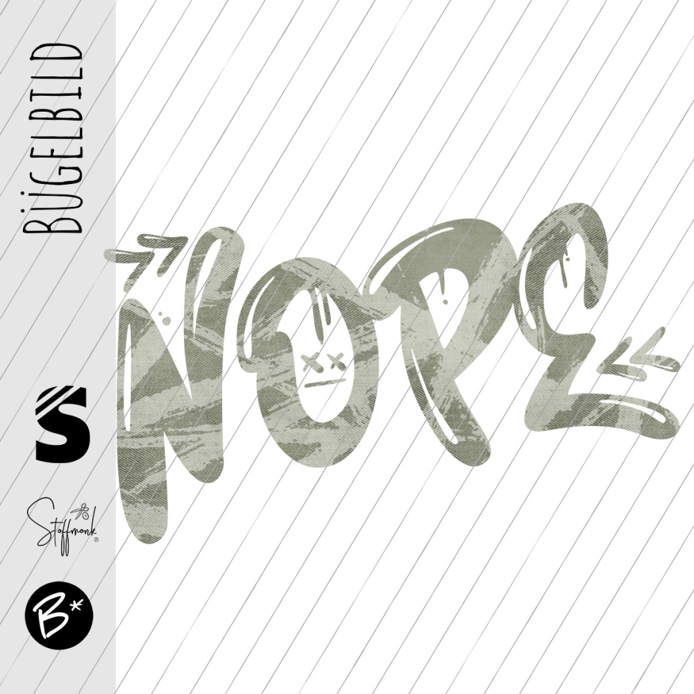 Bügelbild - " Nope " Strokes #oliv