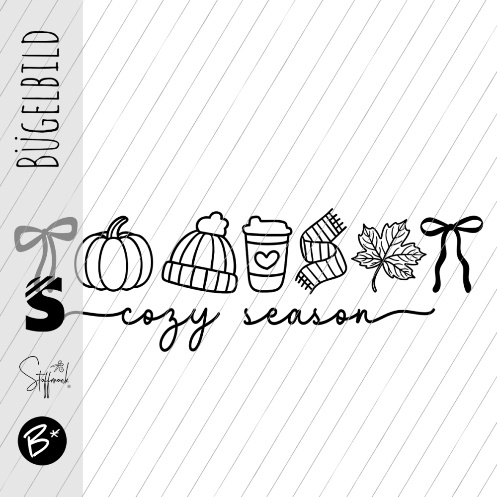 Bügelbild - H54 - " cozy season  #schwarz"