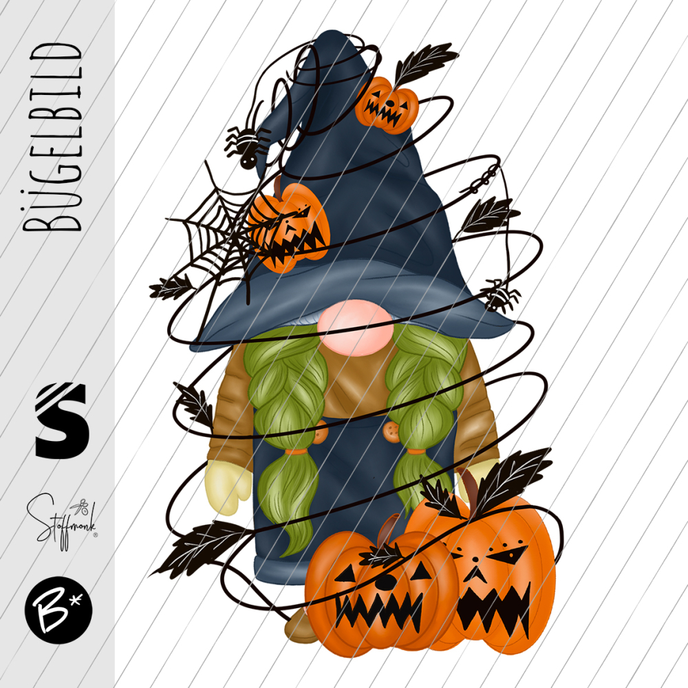 Bügelbild - H81 - " Halloween Wichtel #2 "