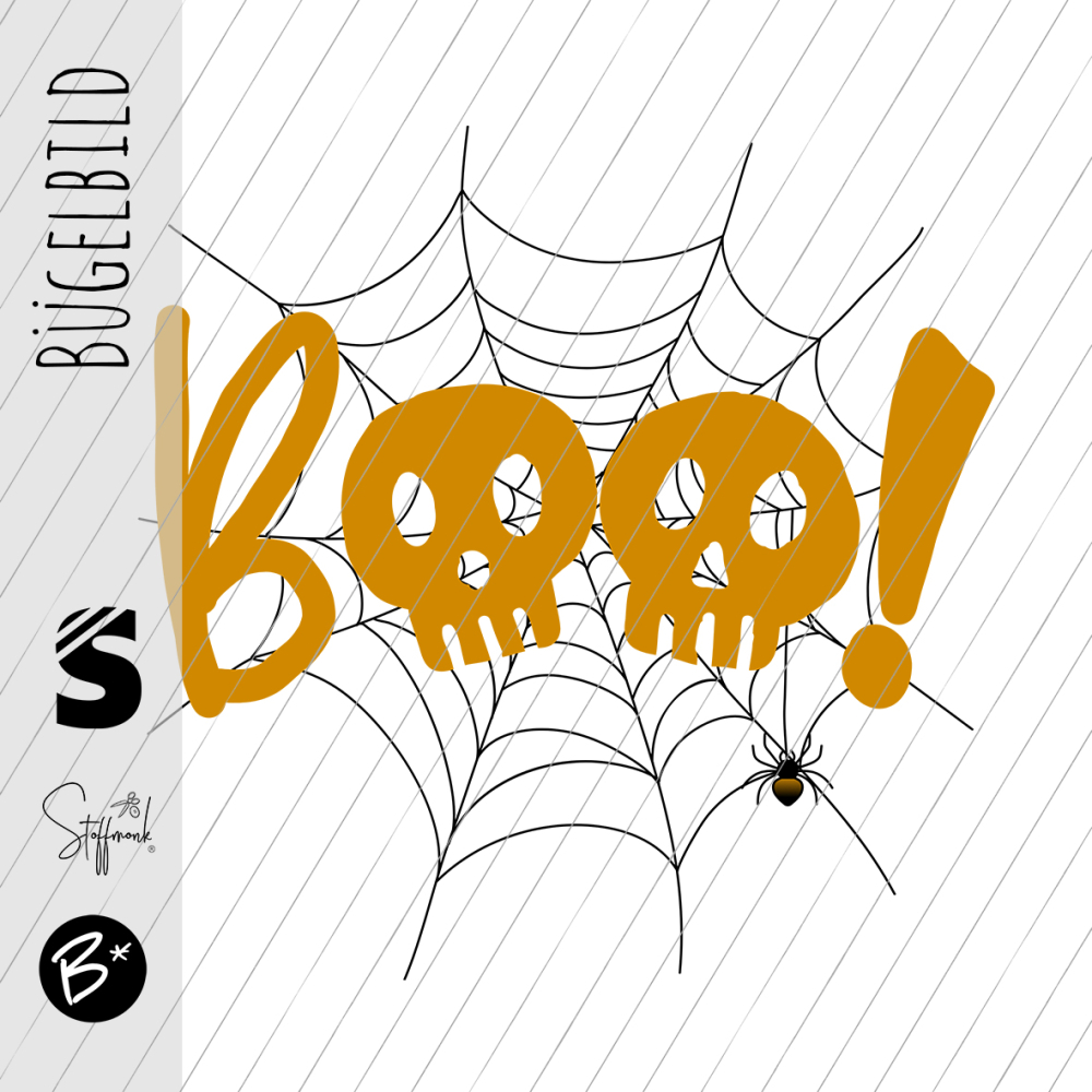 Bügelbild - H92 - " BOO Spinnennetz "