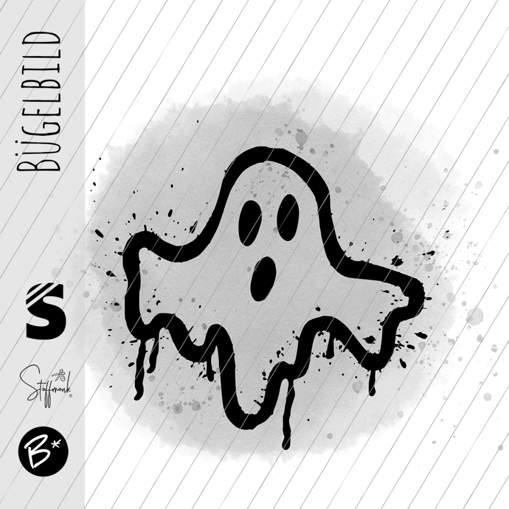 Bügelbild - H96 - " Geist - Button #grau "