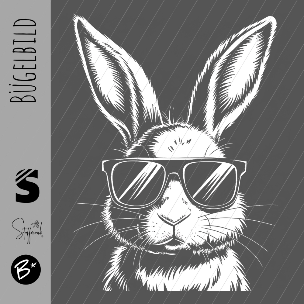 Bügelbild -  " Hase Outline #weiss "