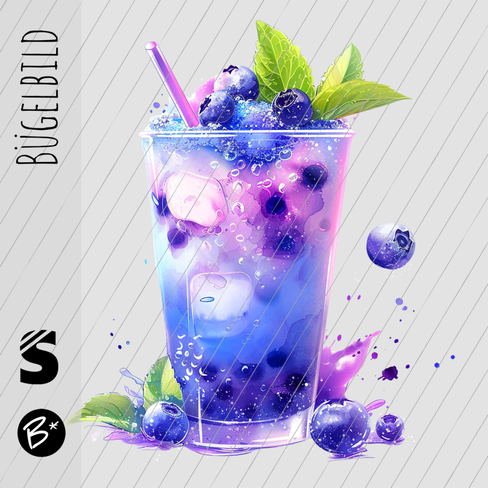 Bügelbild - " Heidelbeershake #1 "