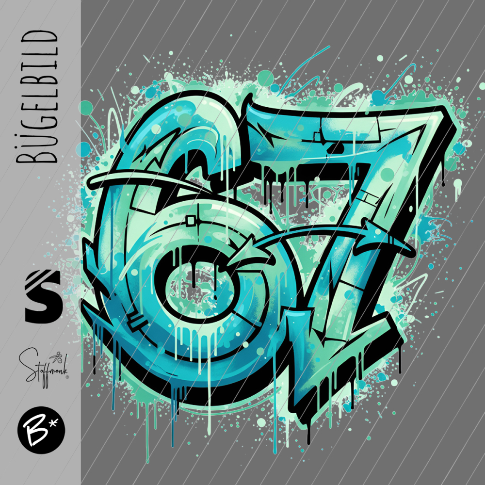 Bügelbild -  " Six Seven 67 # Ozean "