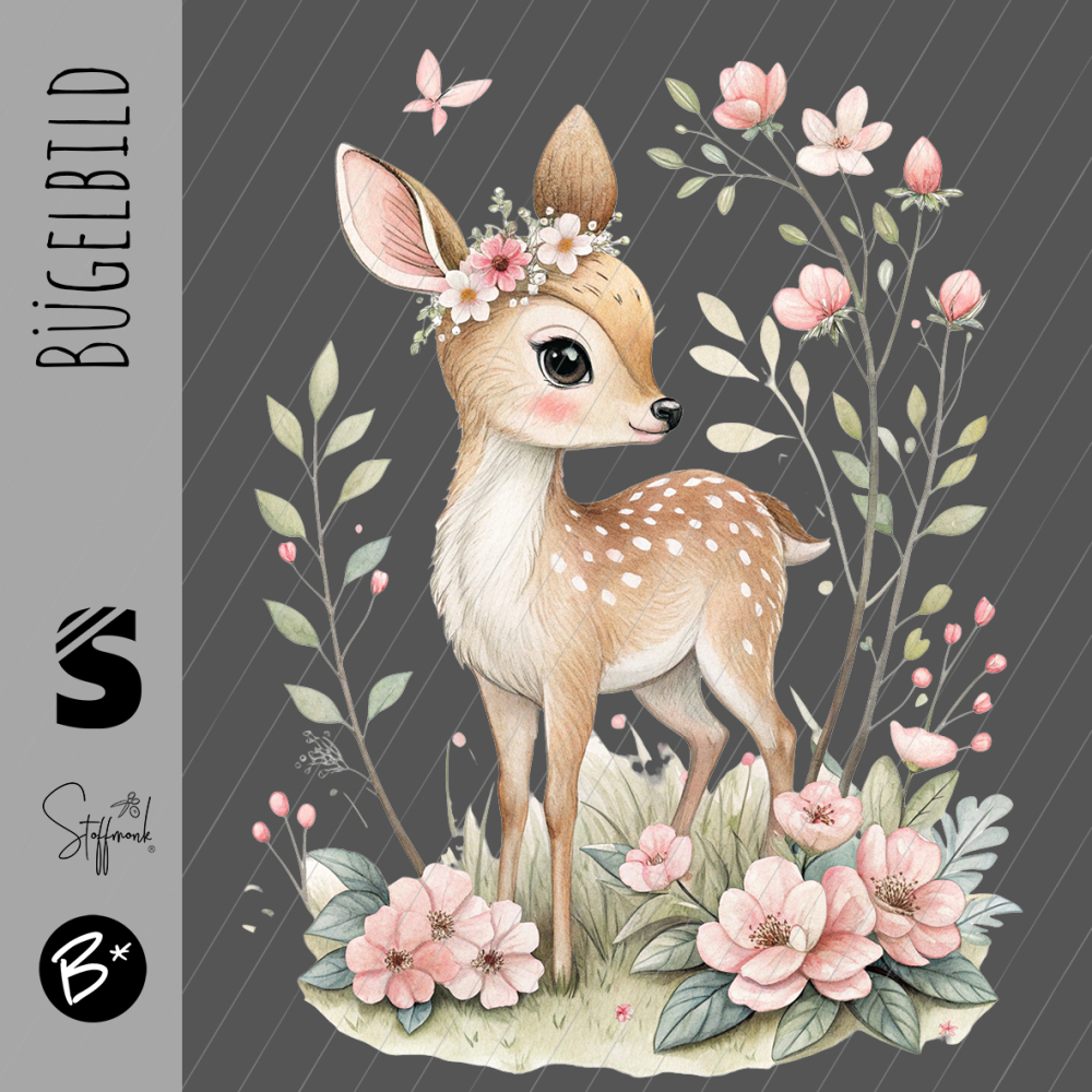 Bügelbild -  " Frühlings Reh "