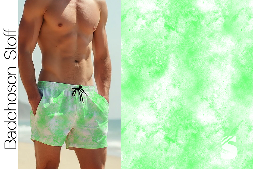 BADEHOSENSTOFF - (gewebt, nicht elastisch) - "Grunge #Pistazie"