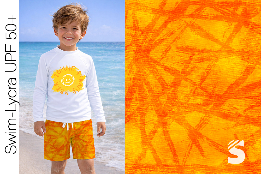 Swim-Lycra UPF 50+ / Bade/Sport Funktionsjersey -  " STROKES #orange "