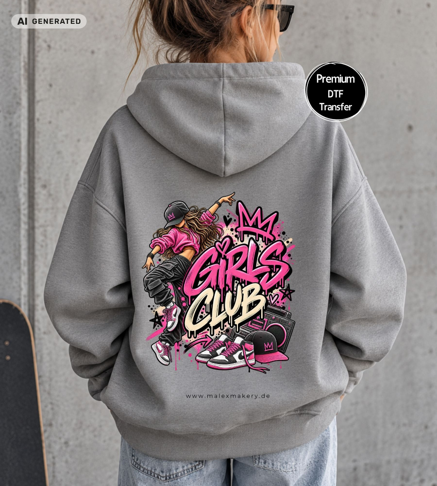 Bügelbild - " Girls Club #pink "