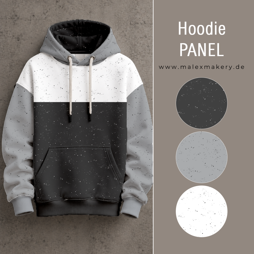 Hoodie-Panel #Hellgrau/Steingrau - ca. 180cm x 180cm  - French Terry
