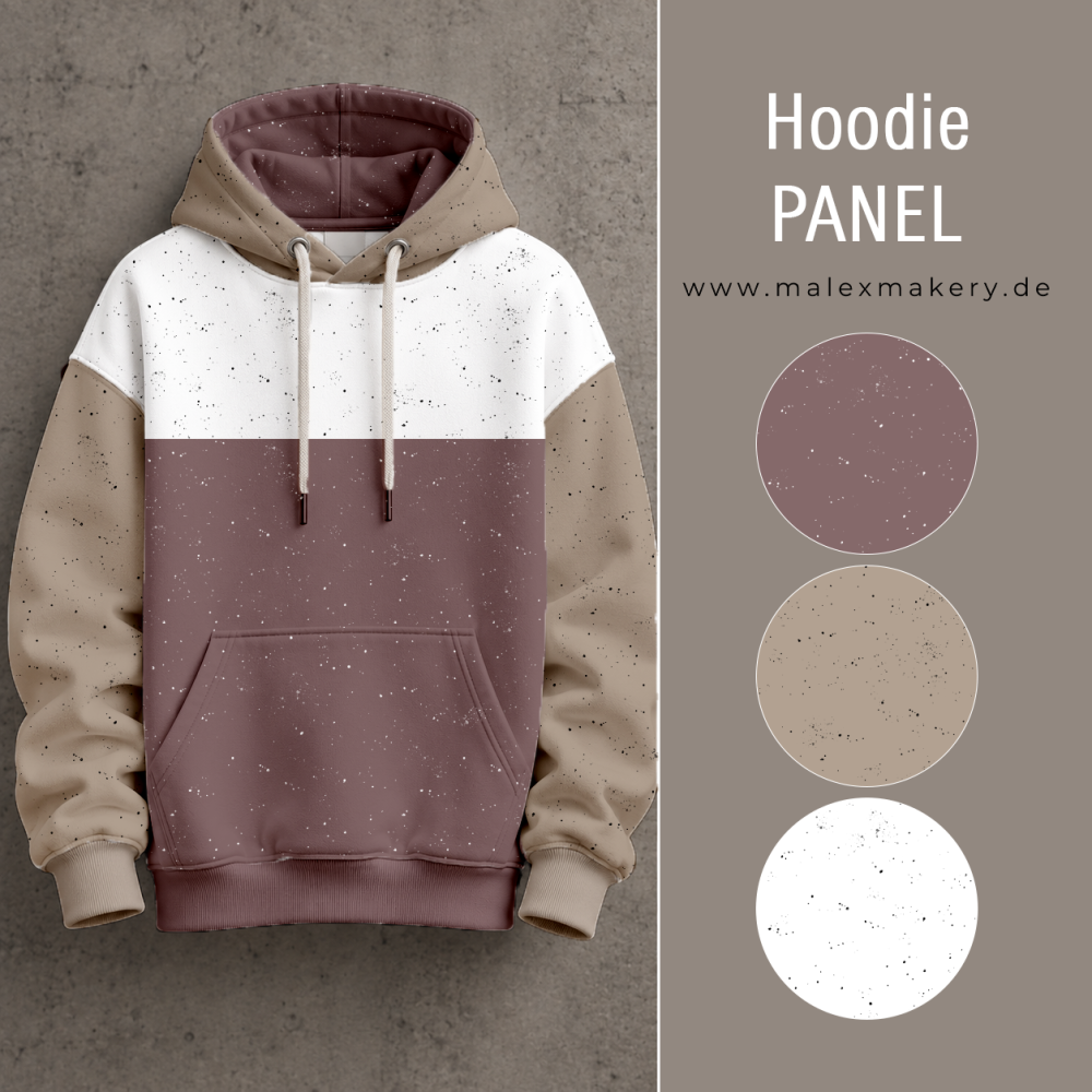 Hoodie-Panel #Mauve/Tavern - ca. 180cm x 180cm  - French Terry