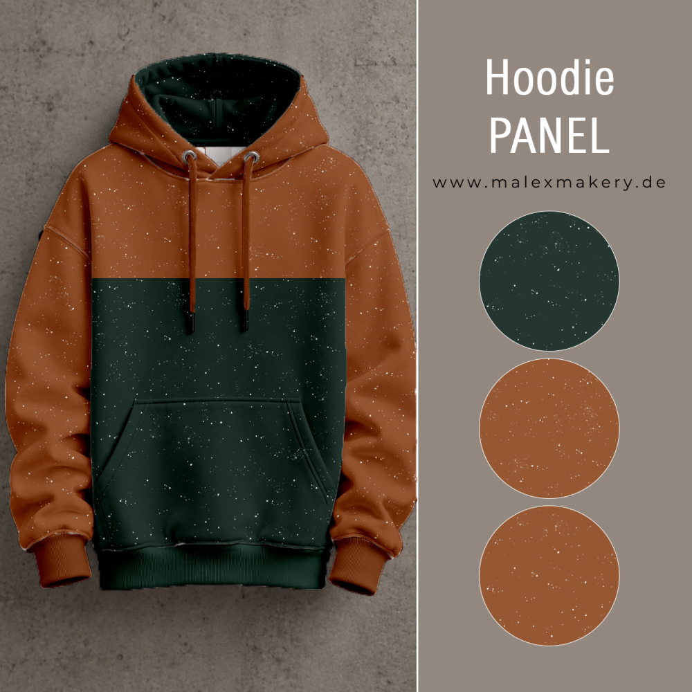 Hoodie-Panel #Zimt/Tanne - ca. 180cm x 180cm  - French Terry