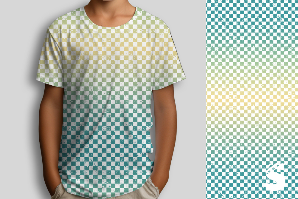 Karogrunge  #Lemon/Türkis  - Bio Jersey