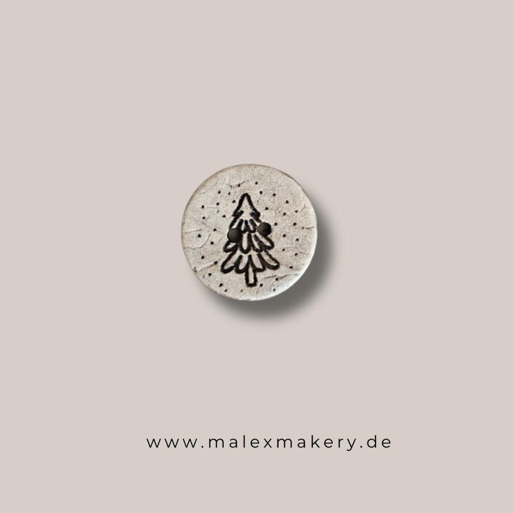 Kokos Knopf   - 20 mm - "Tanne Schneefocken"
