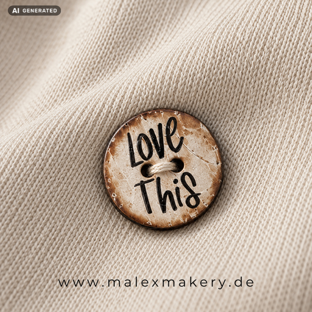 Kokos Knopf   - 20 mm - "love this"