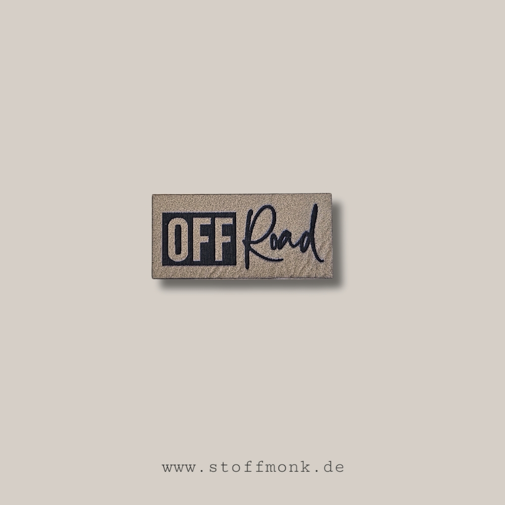 Label - " OFF ROAD " - ca. 4 cm x 1,9 cm - Kunstleder ++ Farbauswahl ++