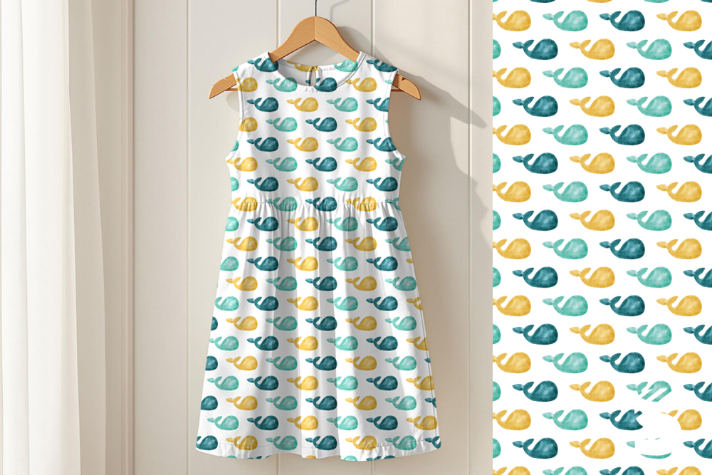 Wale #Gelb/Türkis  - Bio Jersey