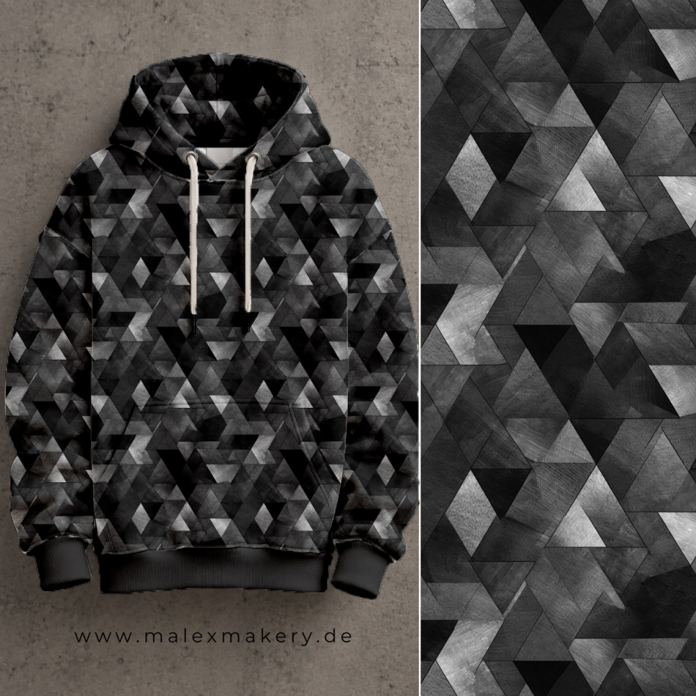 Dreiecke #schwarz/grau - French Terry