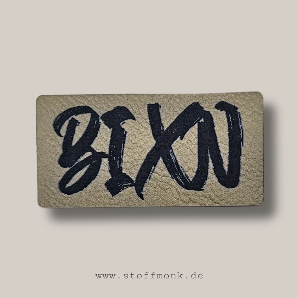 BIG Label - "BIXN" - ca. 3,5 cm x 6,7 cm - Kunstleder ++ Farbauswahl ++
