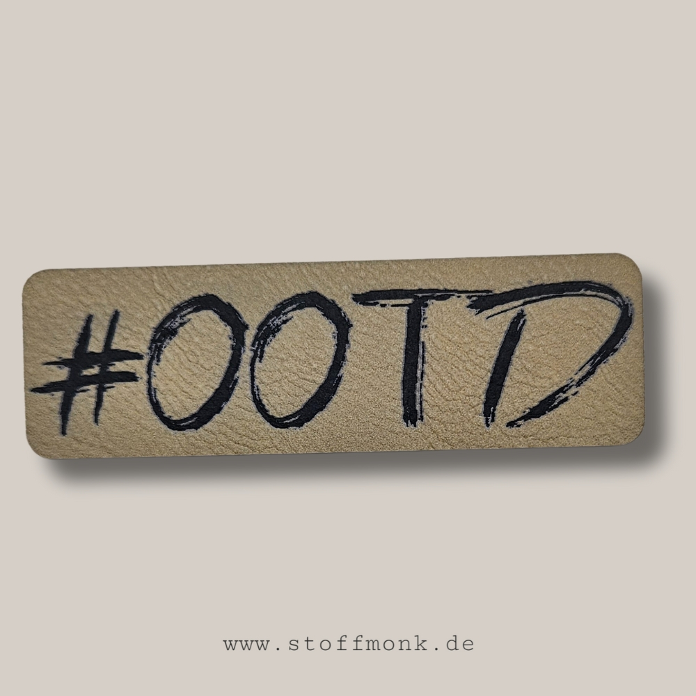 BIG Label - "#OOTD"  Rechteck - ca. 3,2 cm x 10 cm - Kunstleder ++ Farbauswahl ++