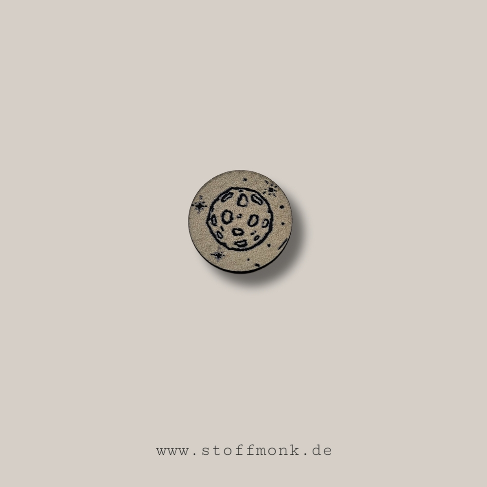 MINI Label -  "Planet Mond RUND" - Durchmesser ca. 2 cm - Kunstleder ++ Farbauswahl ++