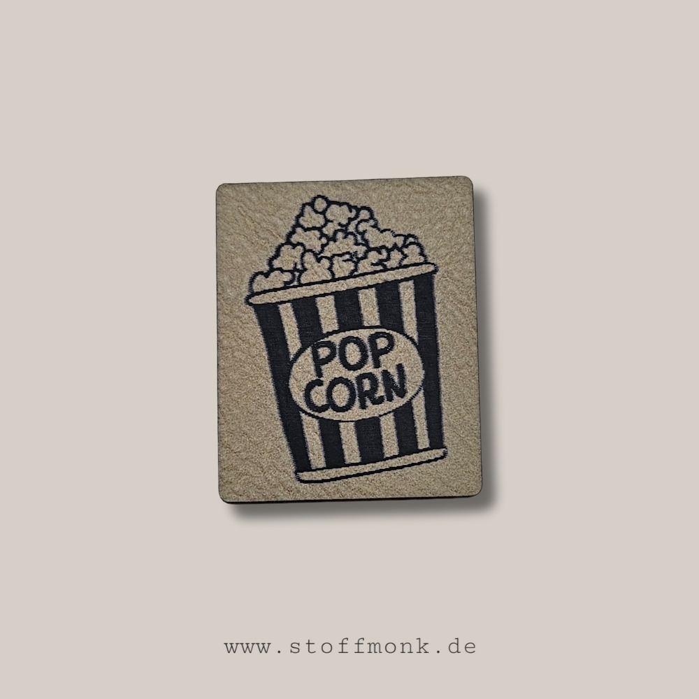 Label - POPCORN - ca. 3cm x 4cm - Kunstleder ++ Farbauswahl ++