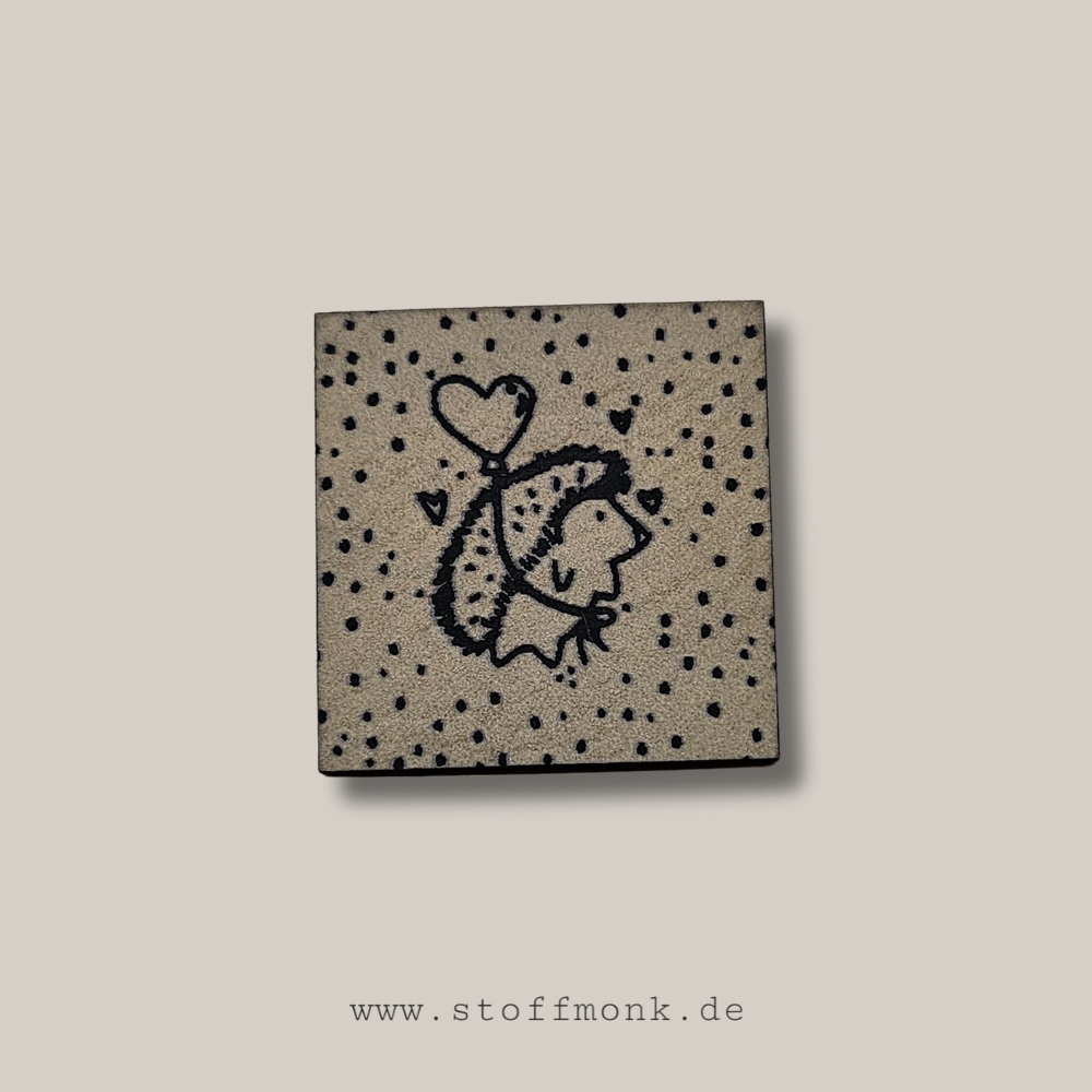 Label - PUNKTE "Igel" - ca. 3 cm x 3 cm - Kunstleder ++ Farbauswahl ++