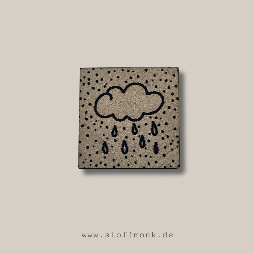 Label - PUNKTE "Regenwolke" - ca. 3 cm x 3 cm - Kunstleder ++ Farbauswahl ++