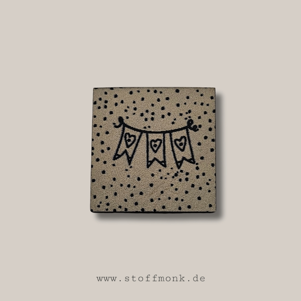 Label - PUNKTE "Wimpel" - ca. 3 cm x 3 cm - Kunstleder ++ Farbauswahl ++