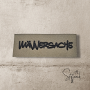 Label  " Männersache " -  ca. 5 cm breit - Kunstleder ++ Farbauswahl ++