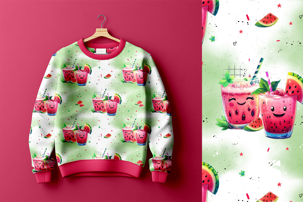 Melonenshake (MIT GESICHT) - Bio Jersey