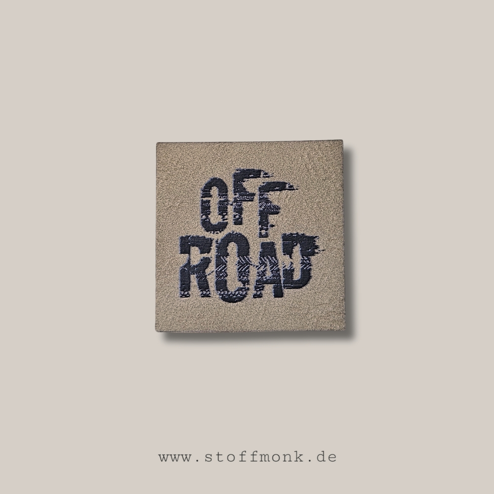 Label - " OFF ROAD - Strasse " - ca. 4 cm x 4 cm - Kunstleder ++ Farbauswahl ++