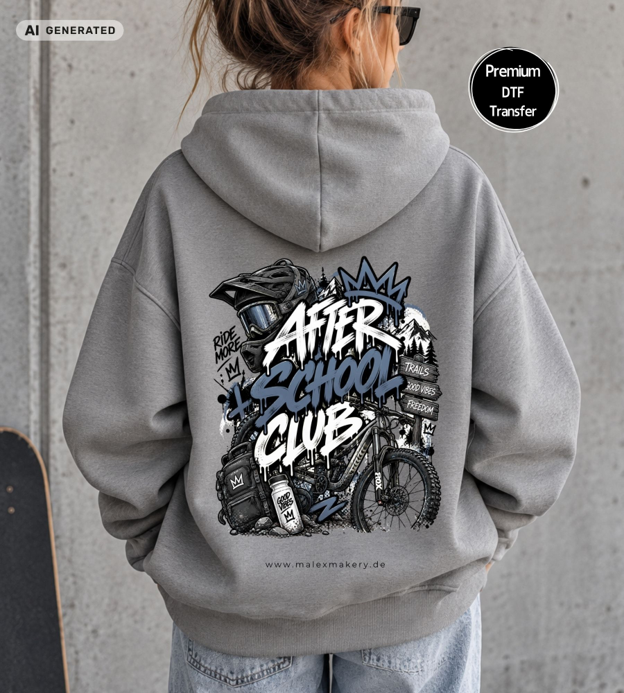 Bügelbild - " AS - Bike Down Hill "