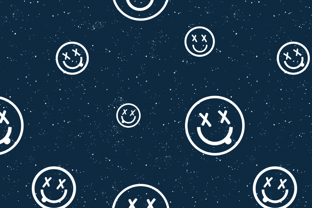 VB - EP "SMILIES # dunkelblau/weiss "  SOFTSHELL