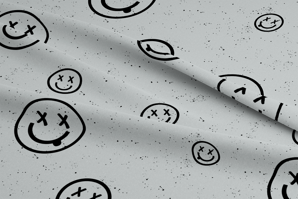 VB - EP "SMILIES # Hellgrau/schwarz "  SOFTSHELL