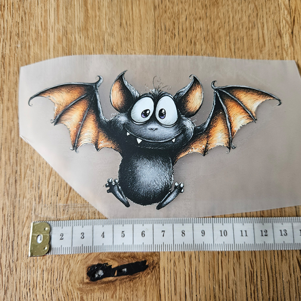 Bügelbild versandfertig - längste Seite ca. 10 cm   - WA_H33_13cm / Fledermaus 13cm