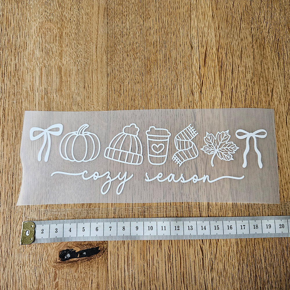 Bügelbild versandfertig - längste Seite ca. 18cm   - WA_H55_18cm / cozy Season weiss