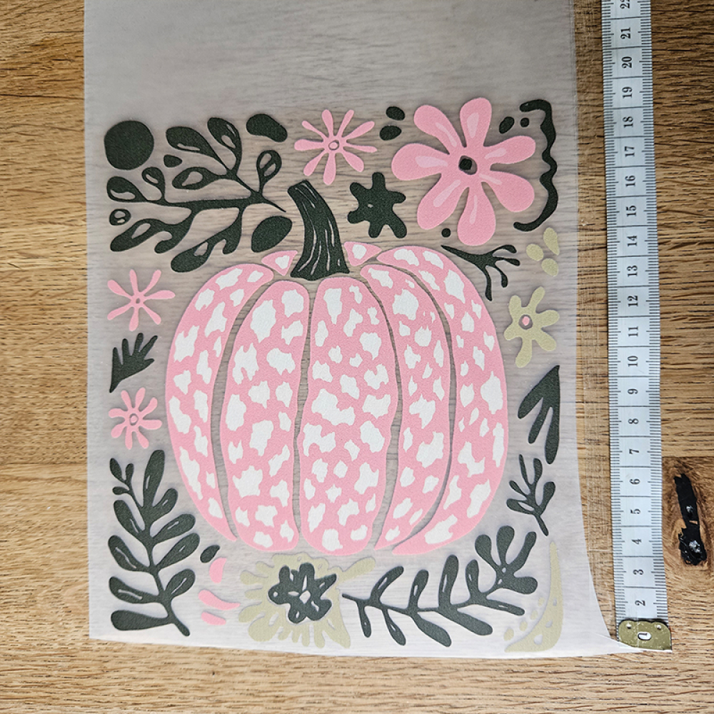 Bügelbild versandfertig - längste Seite ca. 18cm   - WA_H56_18cm / Kürbis rosa