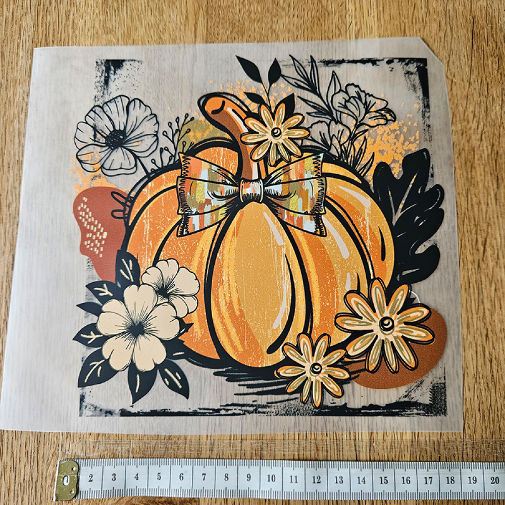 Bügelbild versandfertig - längste Seite ca. 18cm   - WA_H63_18cm / Kürbis vintage