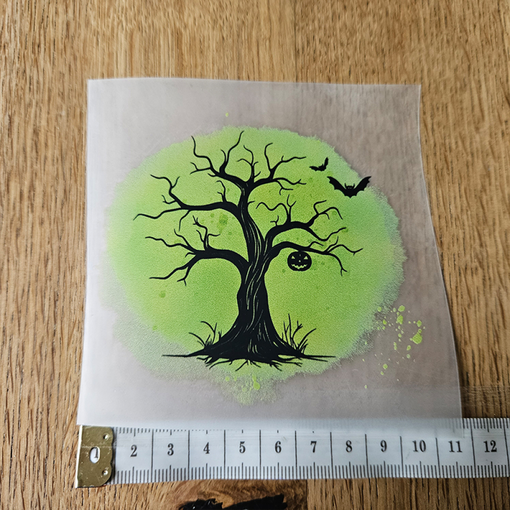 Bügelbild versandfertig - längste Seite ca. 10 cm   - WA_H91_10cm / Baum grün