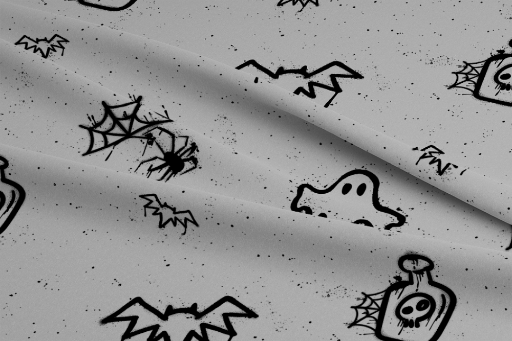 Ep Bio French Terry - GRAFFITI Grau (Halloween Serie)