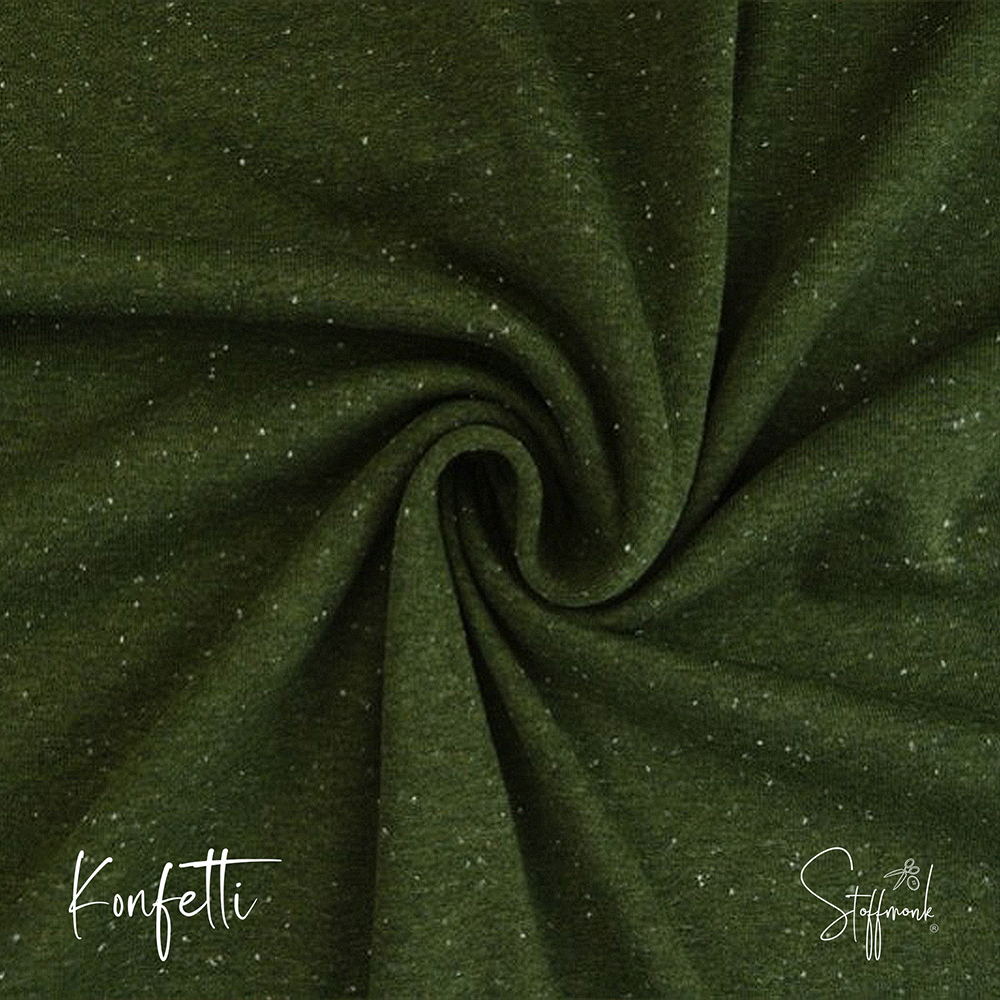 Kuschel Jersey melange - Konfetti - Army