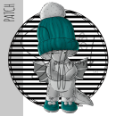 Patch / Aufnäher  - Winterdrache - Petrol