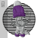 Patch / Aufnäher  - Winterdrache - Lila