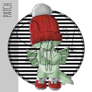 Patch / Aufnäher  - Winterdrache - Rot