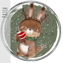 Patch / Aufnäher  - Winterhasi ARMYGRÜN