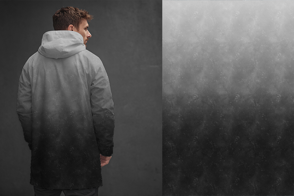 VB - Ep " Panel Grunge #hellgrau/dunkelgrau "  ca. Höhe 1 Meter - SOFTSHELL