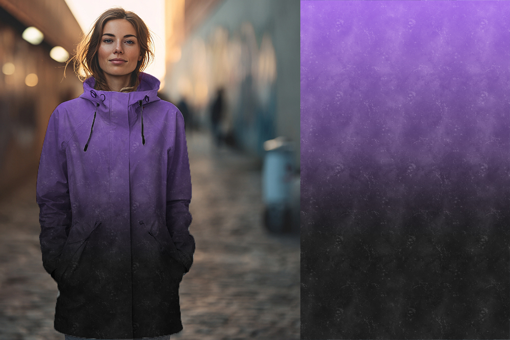 VB - Ep " Panel Grunge #Lila/dunkelgrau "  ca. Höhe 1 Meter - SOFTSHELL