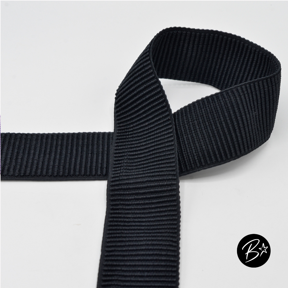 Gummiband  50mm  - #schwarz   - Rippen